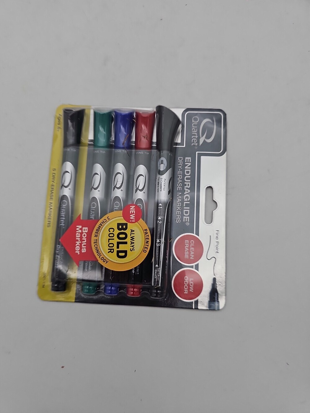 Quartet EnduraGlide Dry Erase Markers Fine Tip 5 Pack New